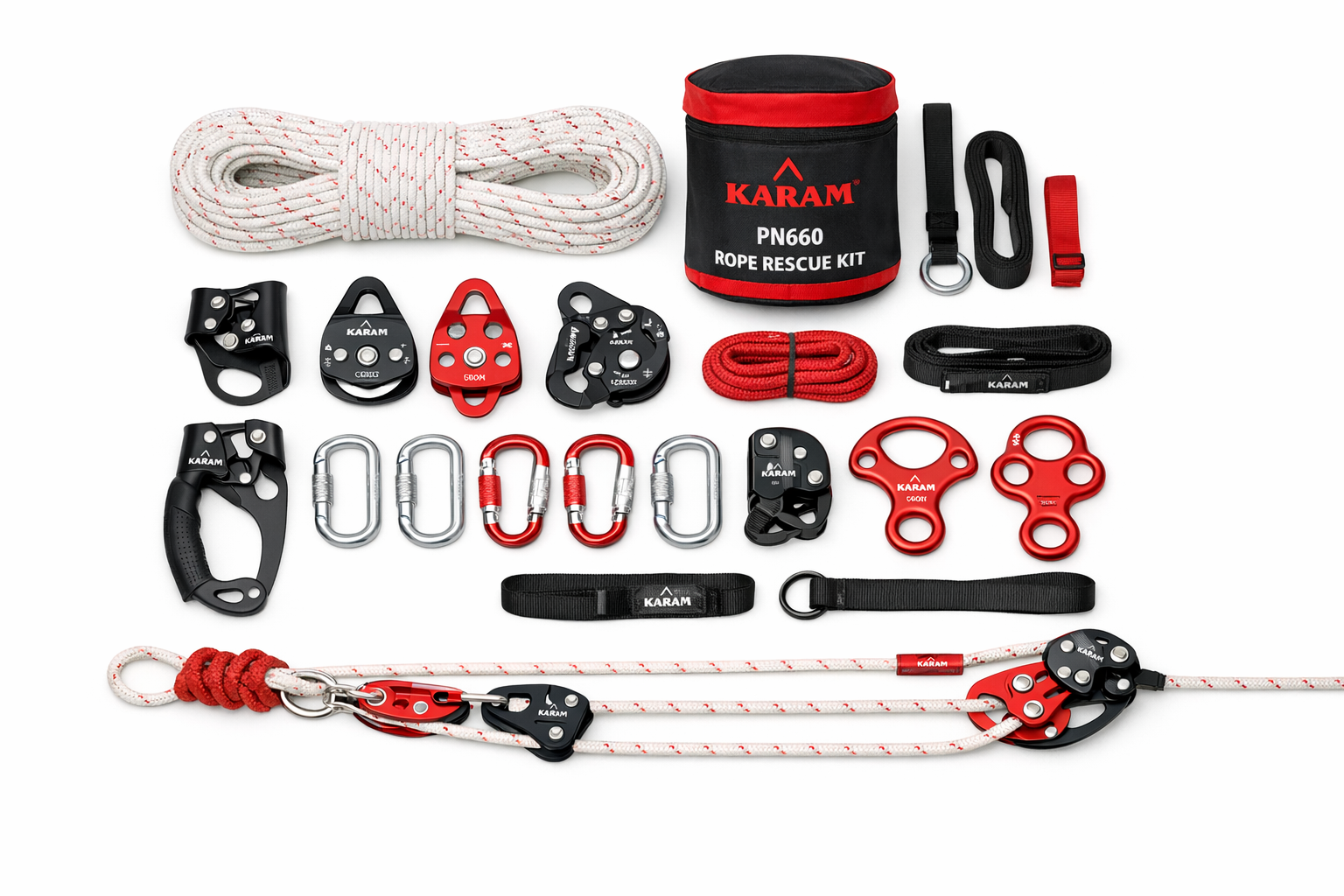 KARAM PN660 Ascending & Descending Rescue Kit – 3:1 Ratio 30m — Image 1