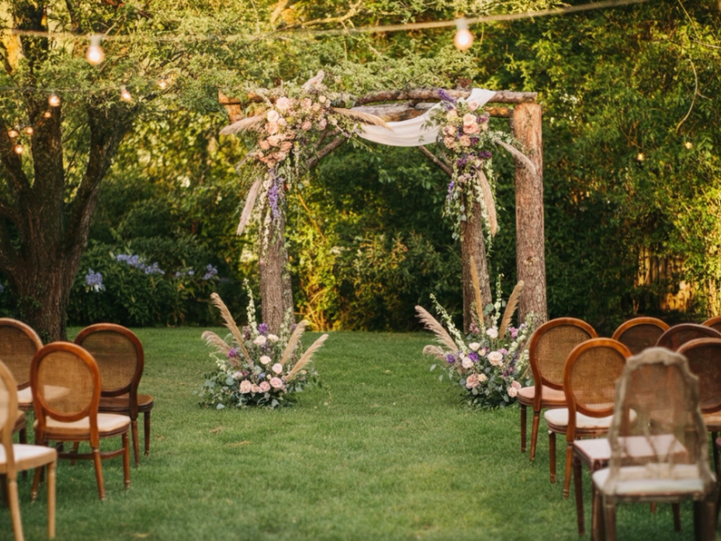 Love in Bloom: Emma and James' Enchanting Garden Wedding at Home