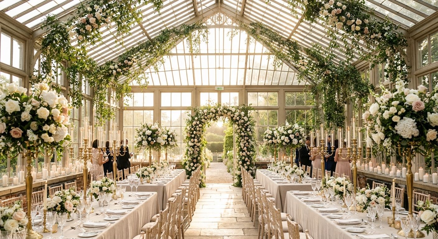 Un beau lieu de mariage avec des décorations élégantes
