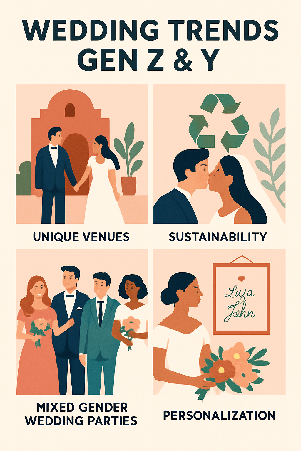 Considérations économiques et sociales des cérémonies de mariage pour les générations Z et Y