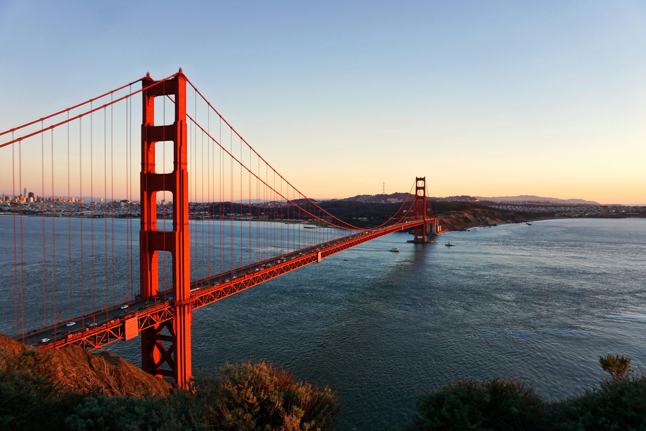 Golden Gate Bridge spanning San Francisco Bay
