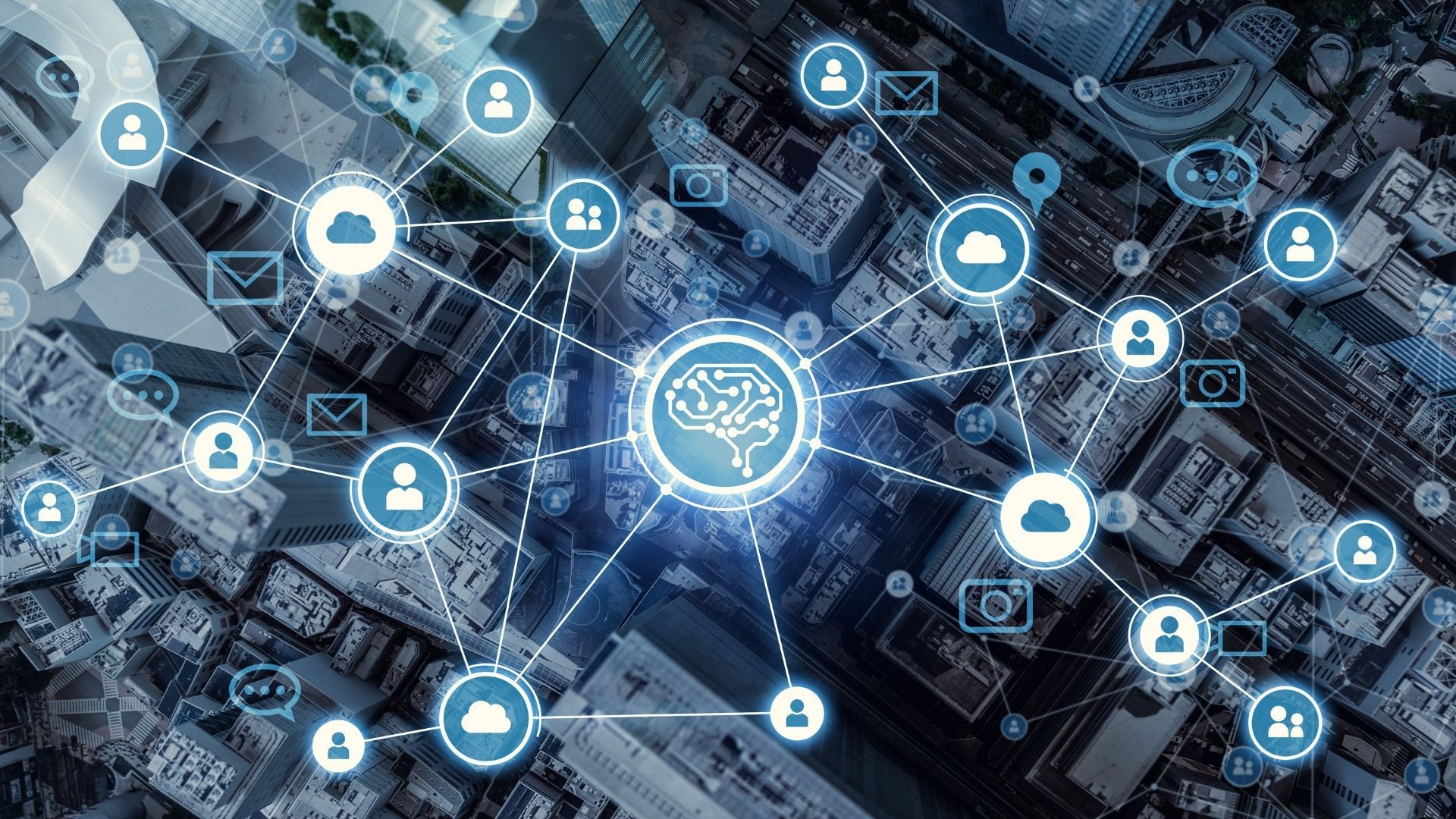 Artificial intelligence network connects people and cloud services across a city