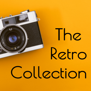 Vintage camera beside the text "The Retro Collection"