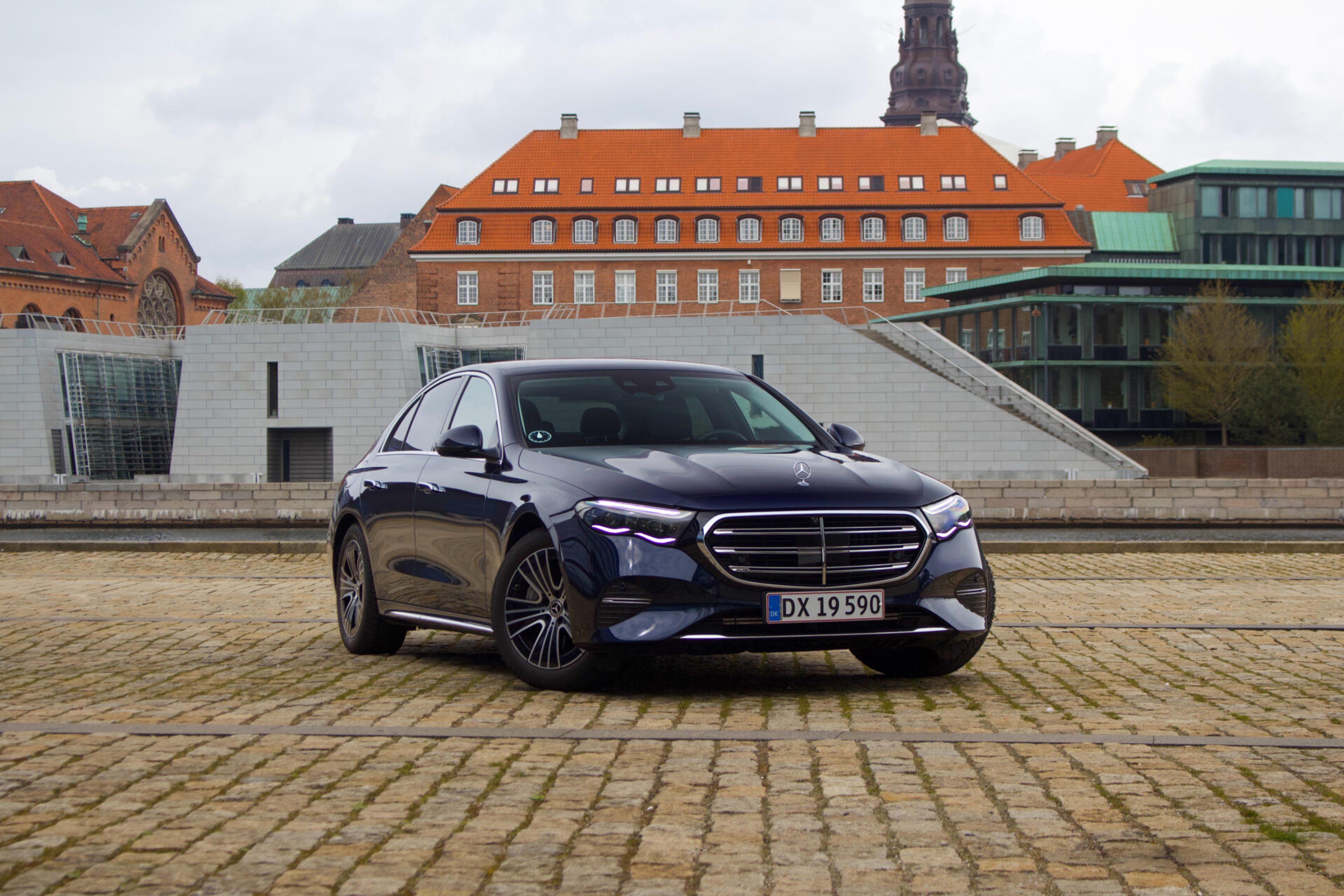 Mercedes Benz E outside in Denmark