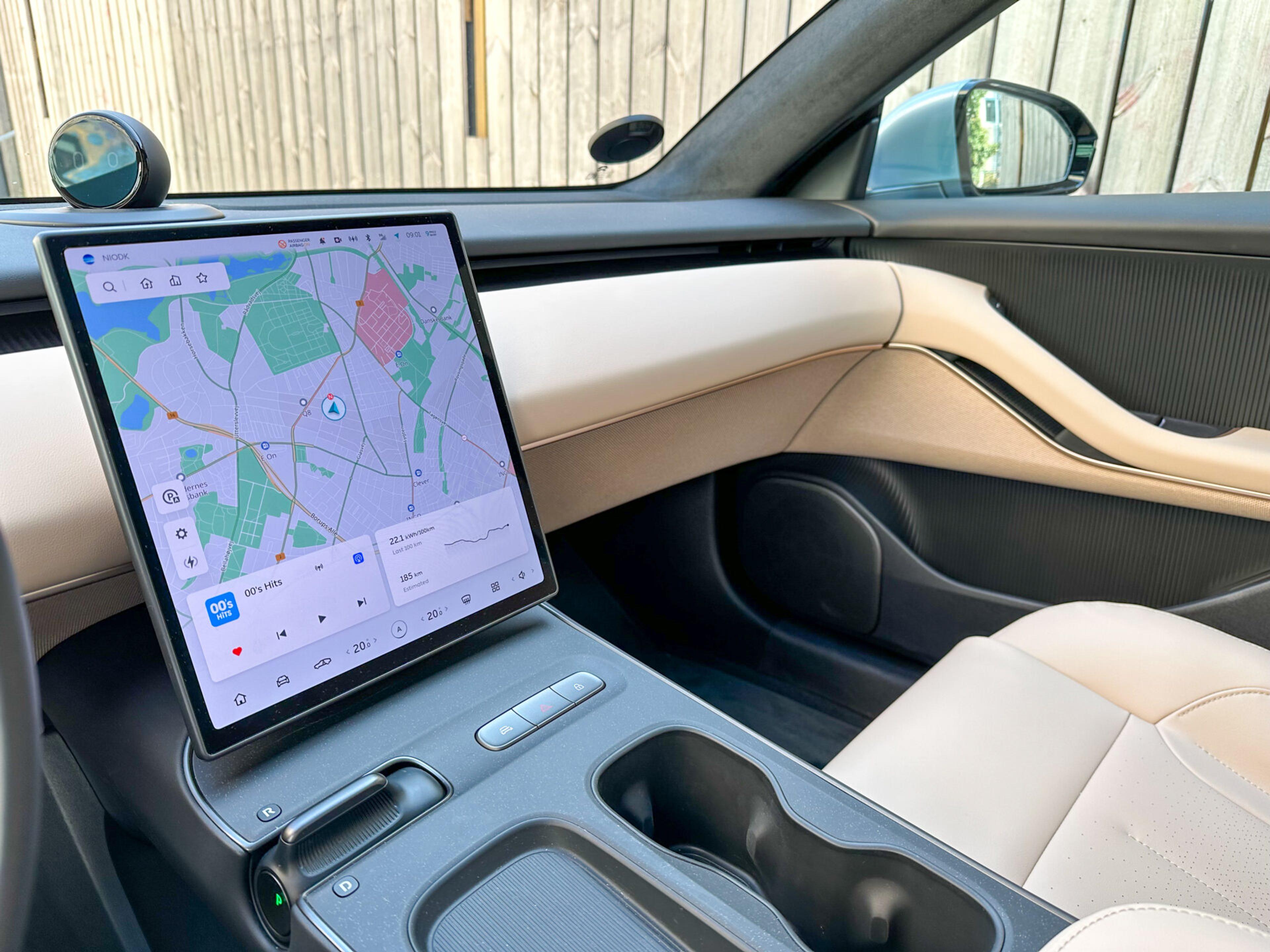 Picture of inside NIO ET5 displaying the car screen and interior