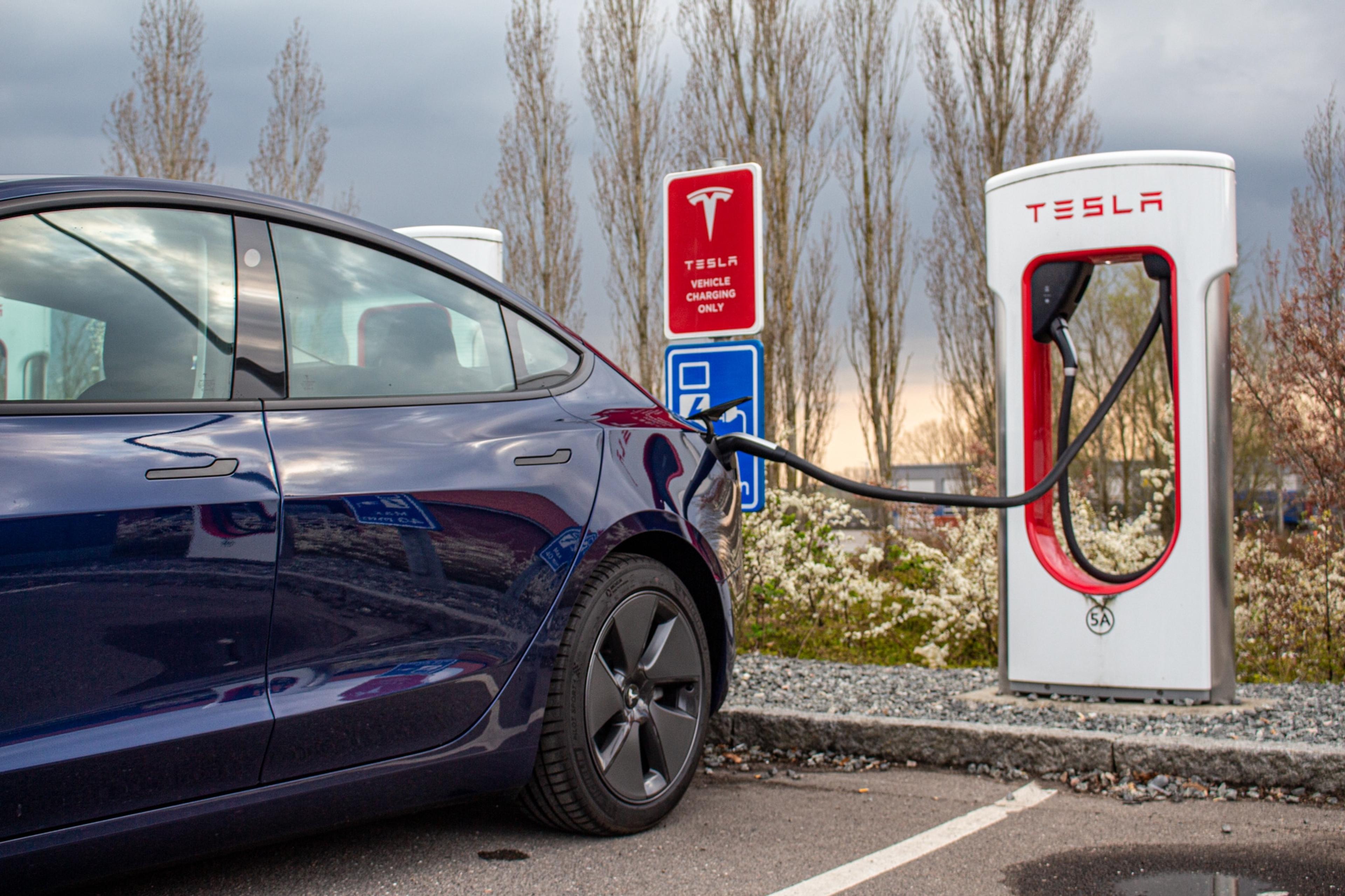 Picture of a Tesla charging station