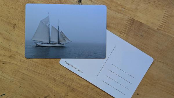 Sailboat through Fog