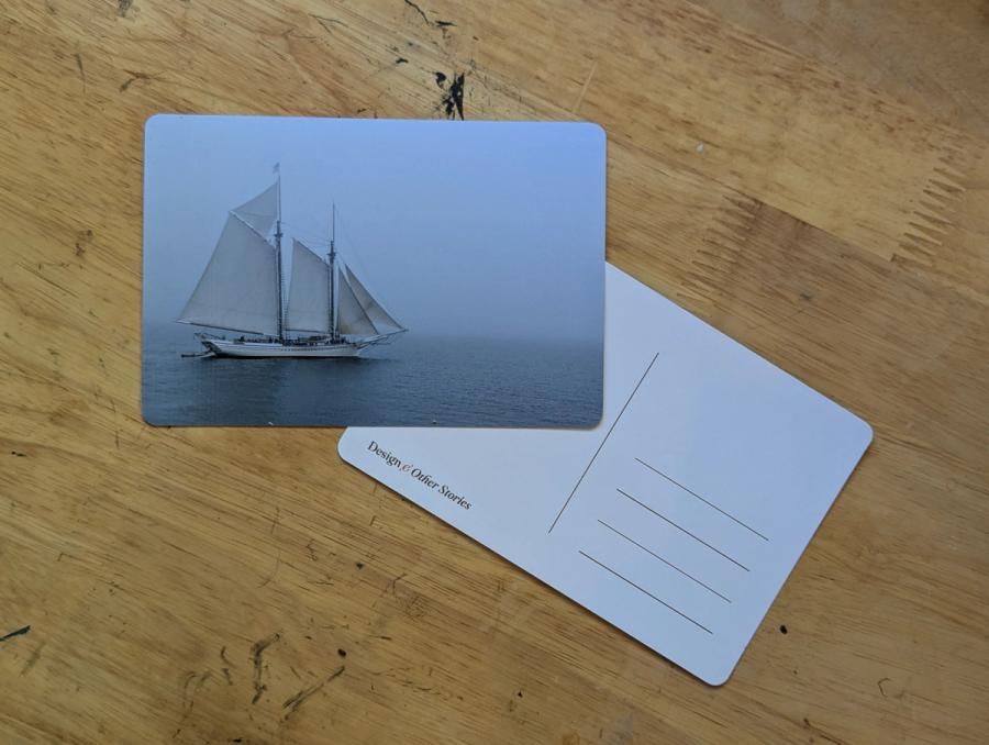Sailboat through Fog