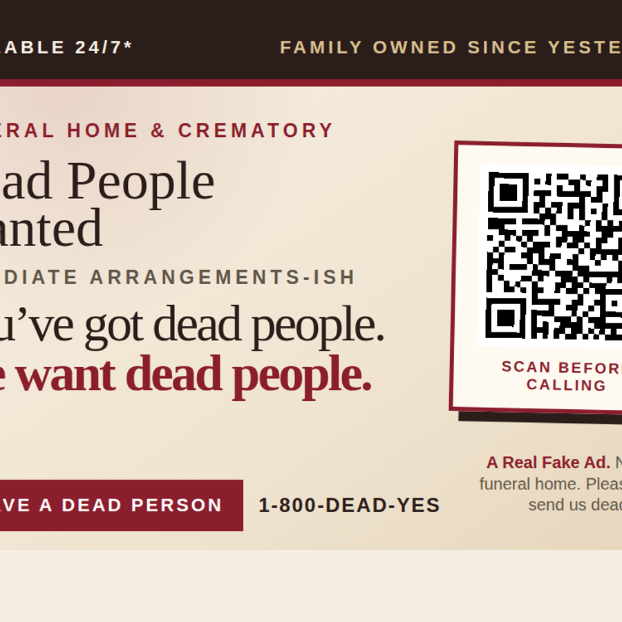 Dead People Wanted Sticker