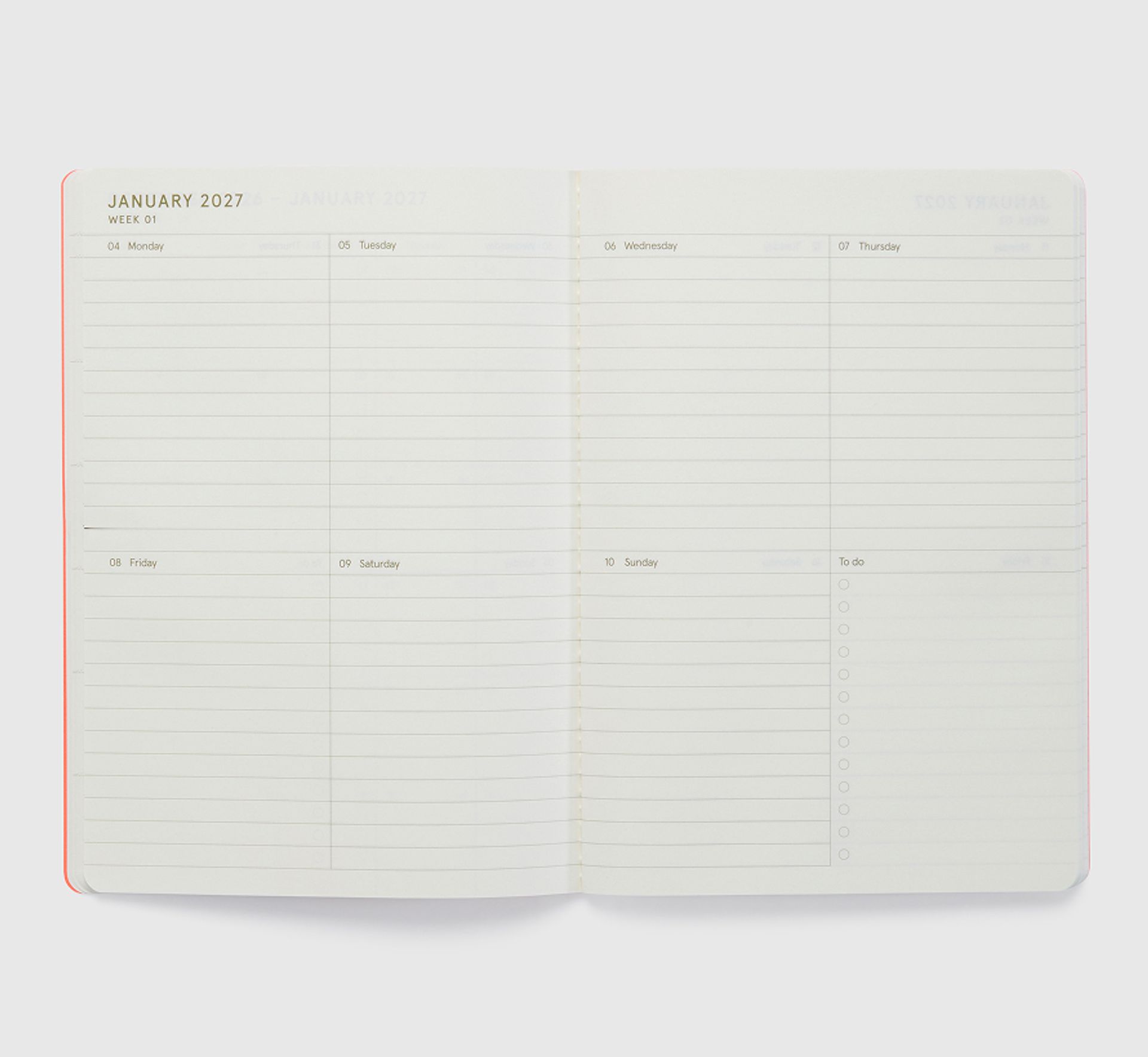 Internal Layout of kikki.K stitch 2027 Diary