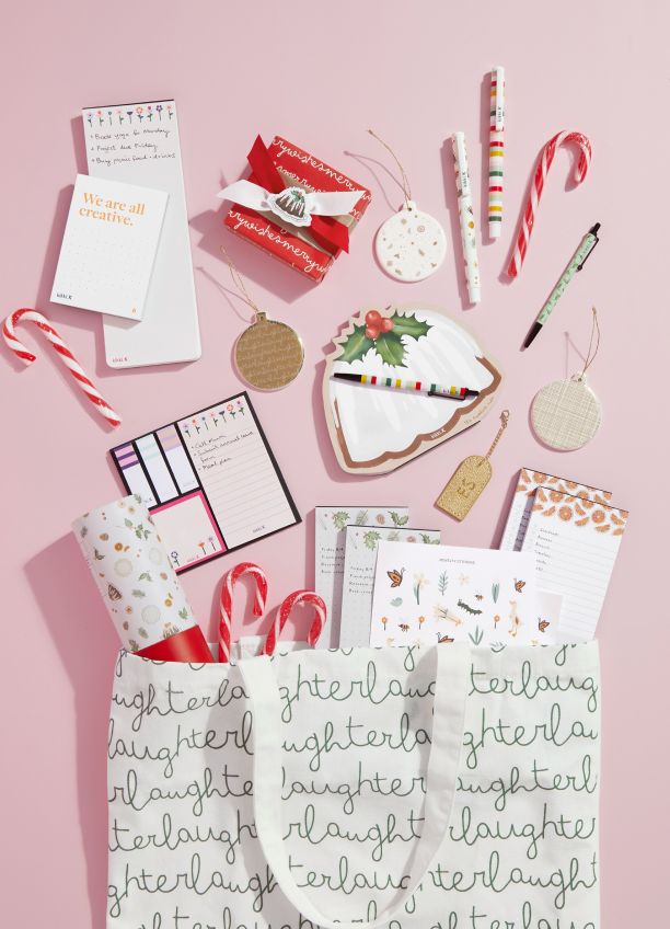 Collection of notepads, pens and Christmas Gifts