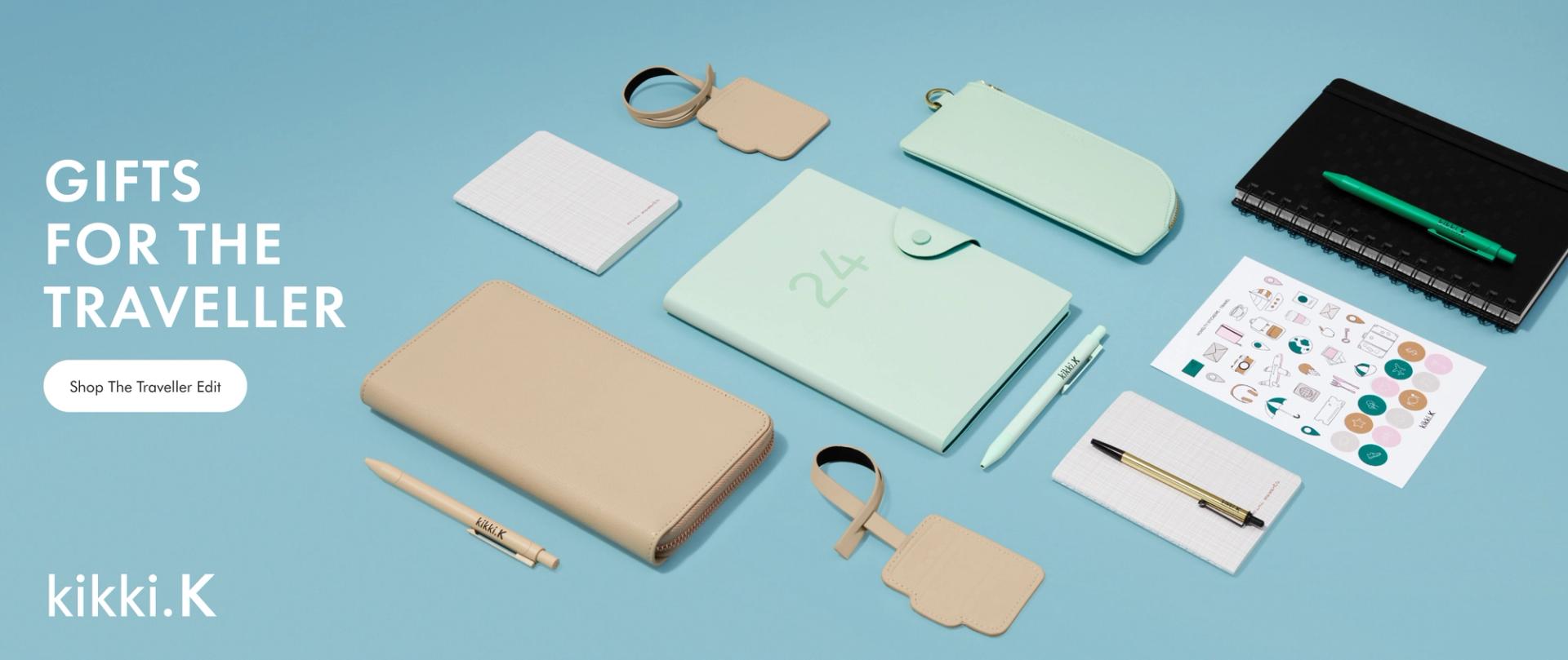 Product Flat Lay with Diaries, Wallets and accessories