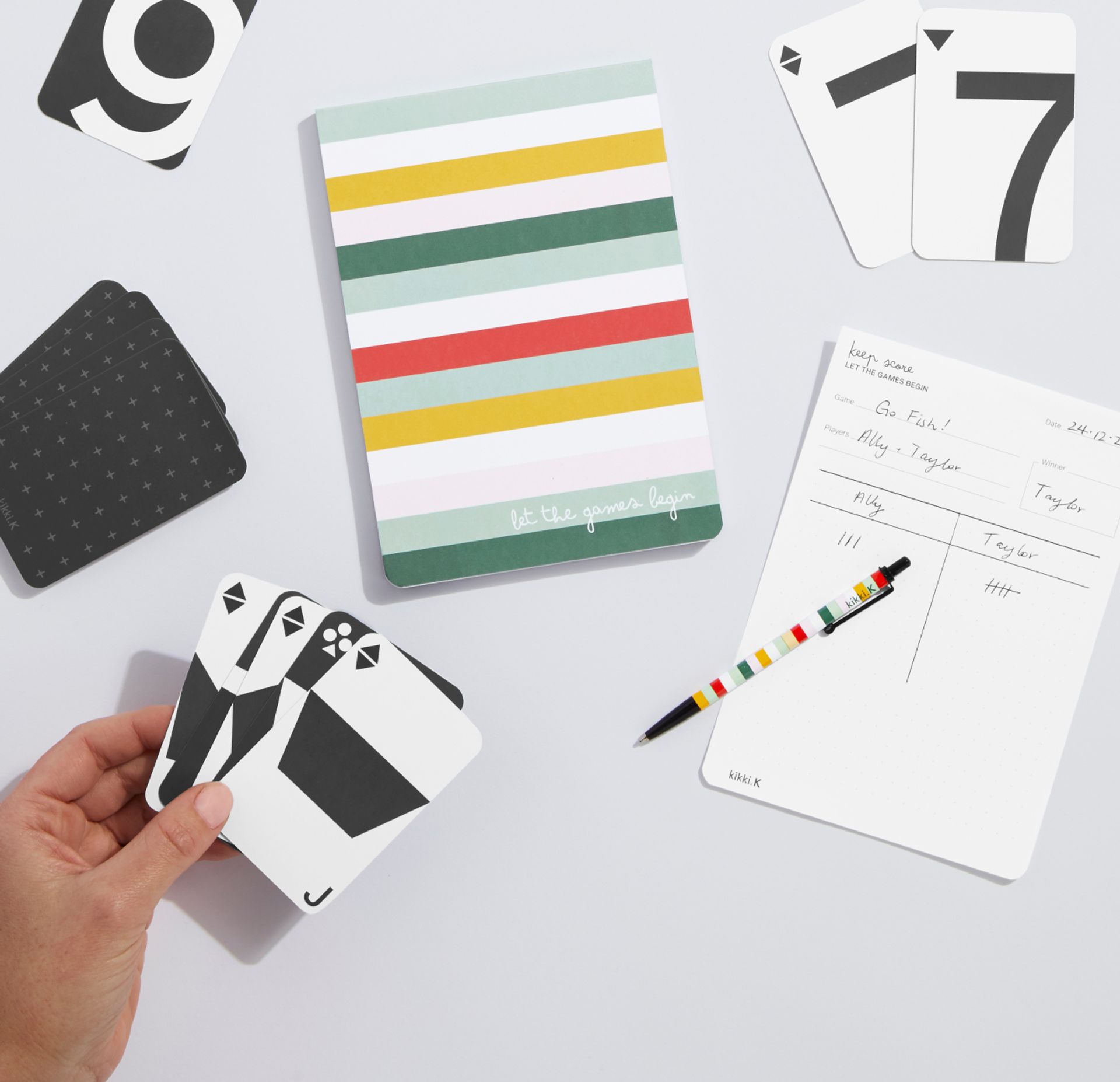 Collection of Card games and pens