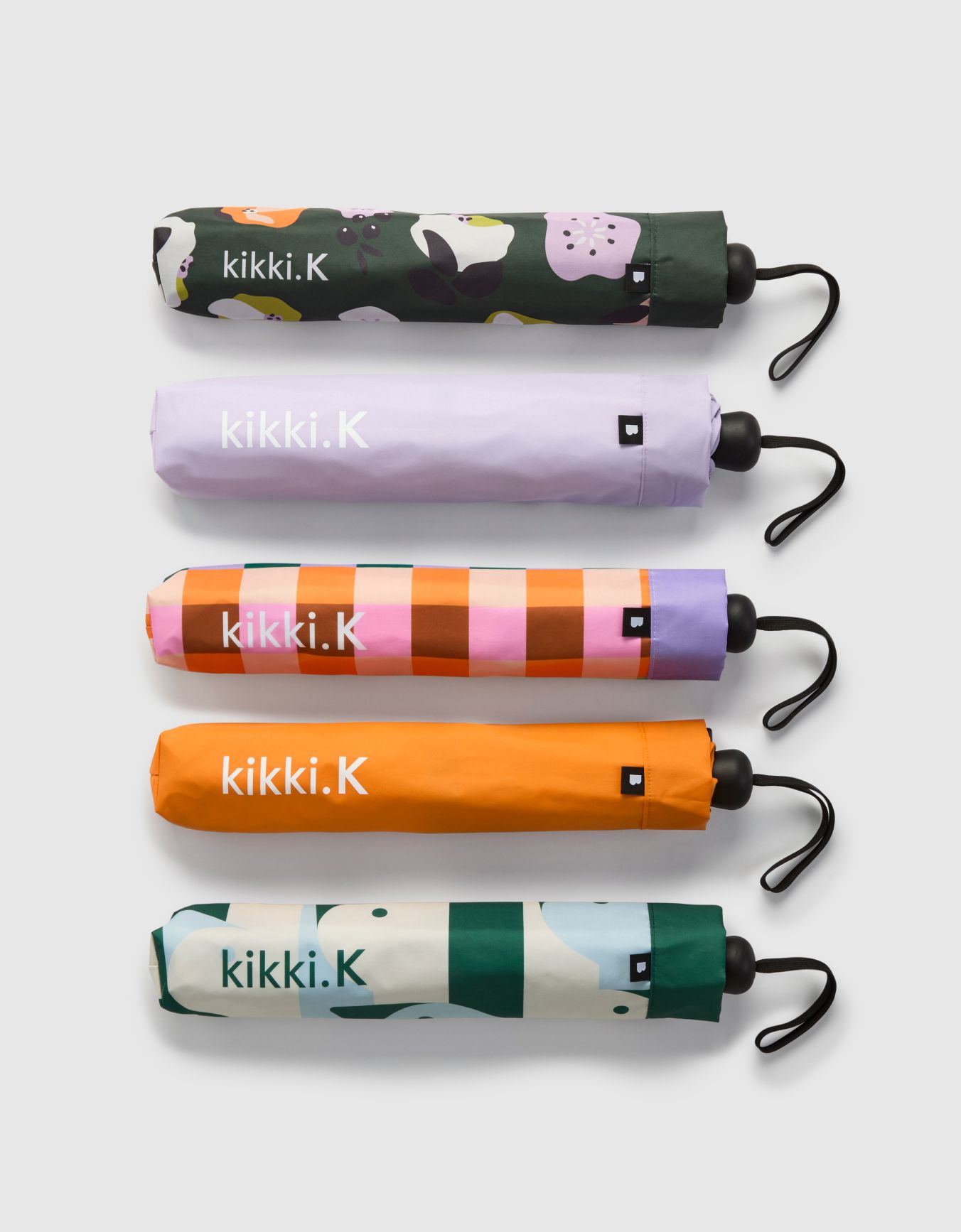 Collection of closed umbrellas