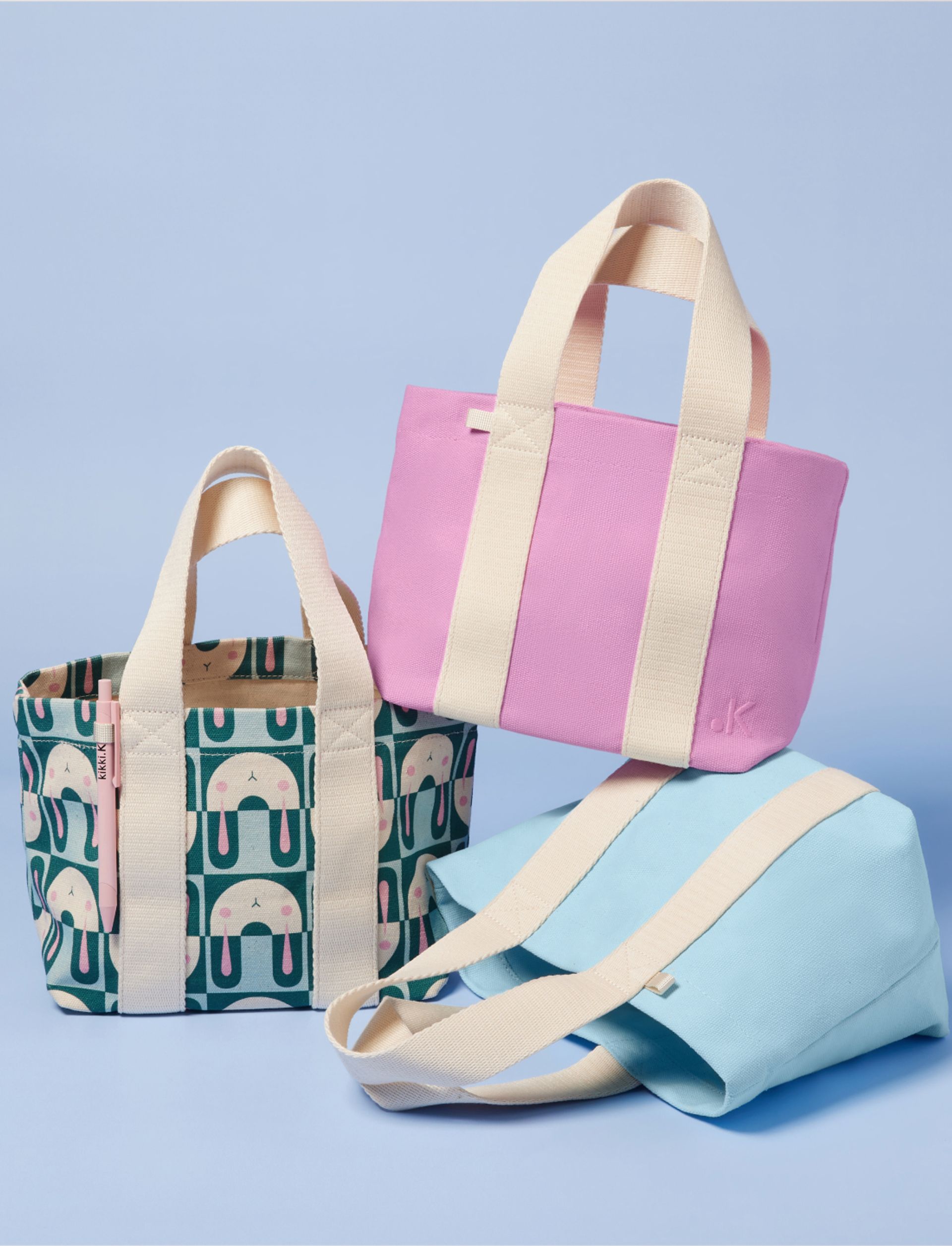 Pastel canvas bags