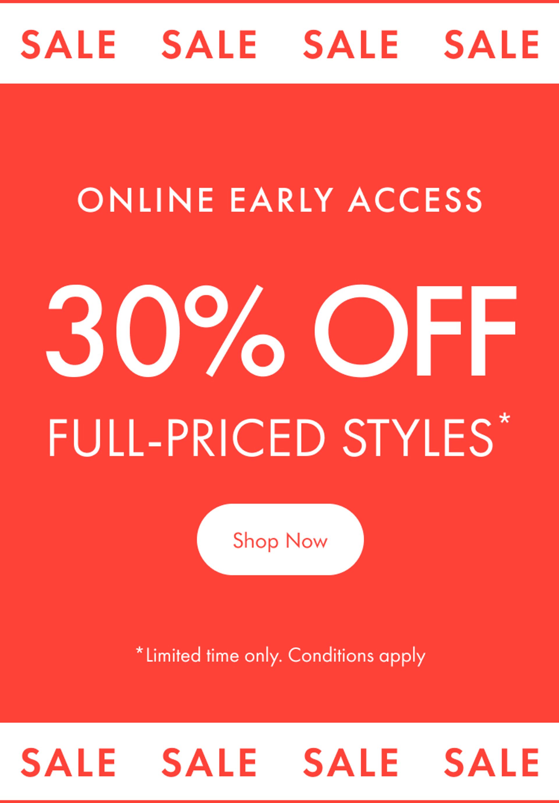 30% off full-priced styles