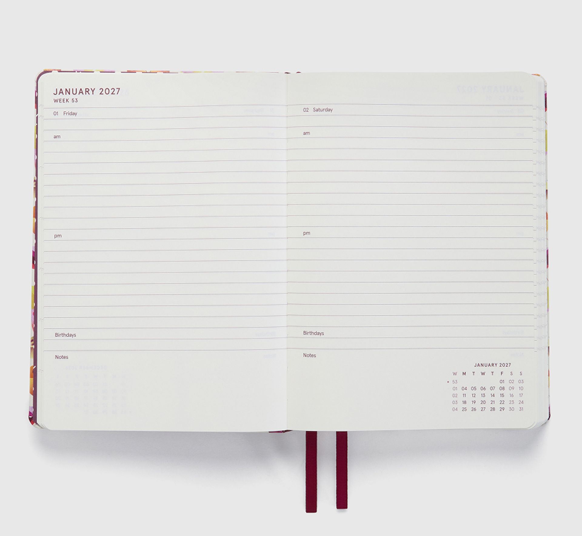 Internal flat lay of kikki.K In-Scribe 2027 Daily Diary