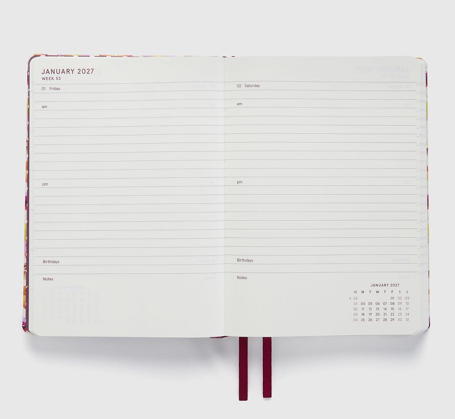 Internal flat lay of kikki.K In-Scribe 2027 Daily Diary