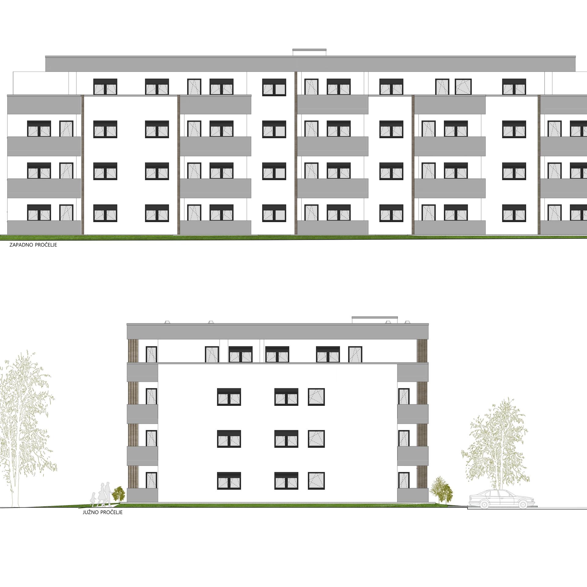 POS Stanovi Varaždin - Zapadno i južno pročelje