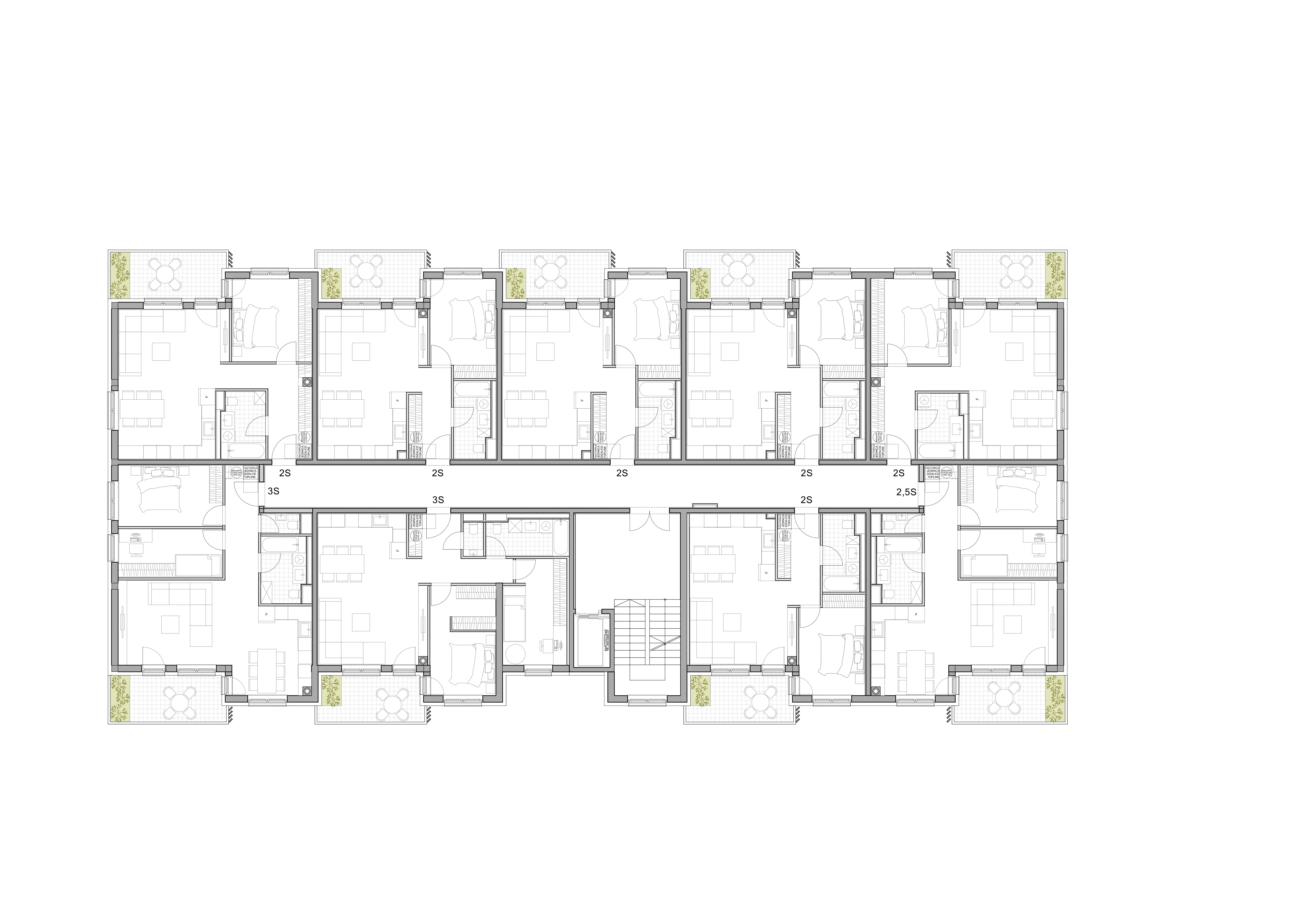 POS Stanovi Varaždin - Tlocrt 1. kata