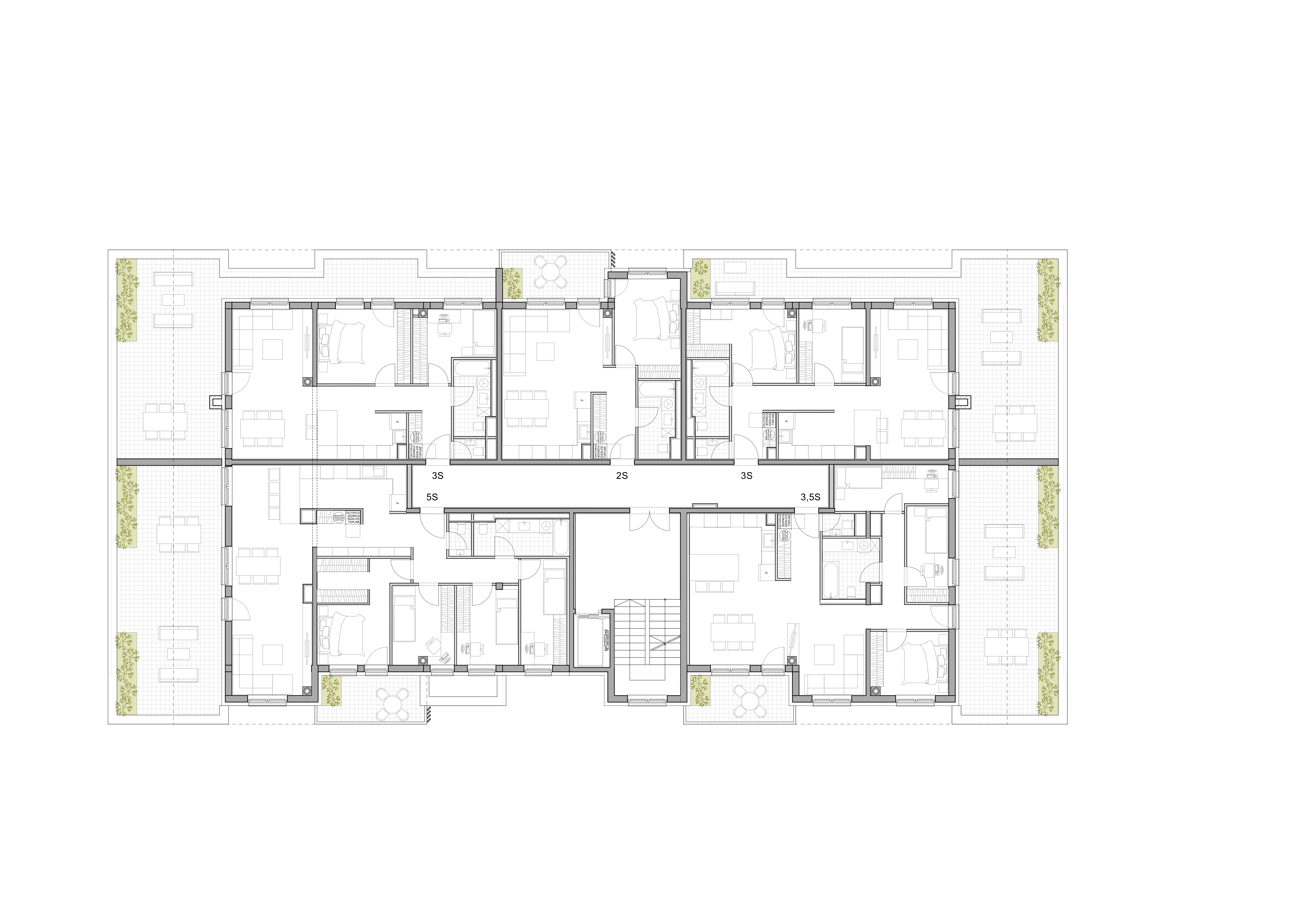 POS Stanovi Varaždin - Tlocrt uvučenog kata