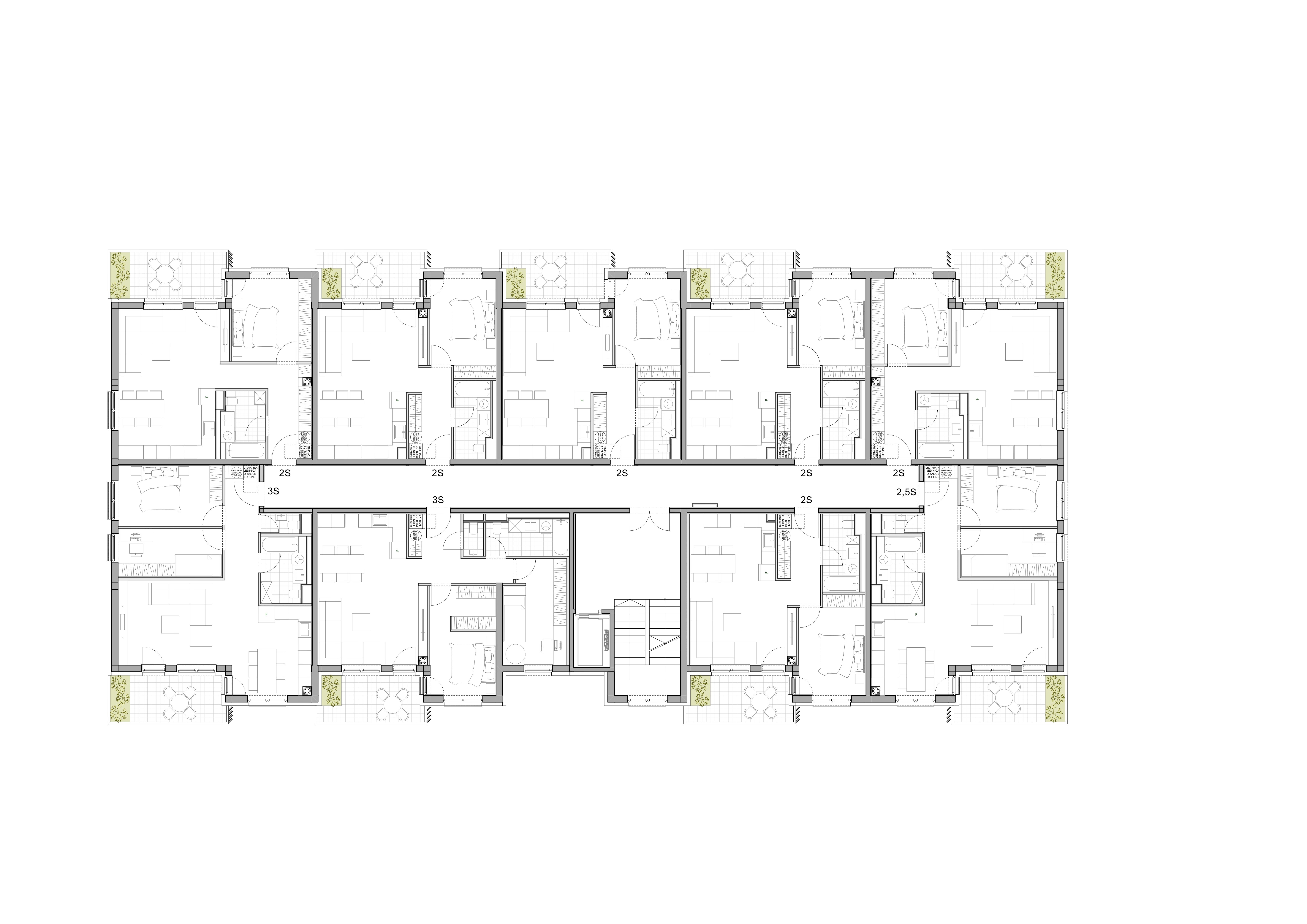 POS Stanovi Varaždin - Tlocrt 2. kata