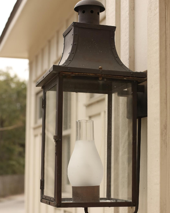 The CopperSmith Somerset Electric Hurricane Shade Wall Mount Lifestyle 3