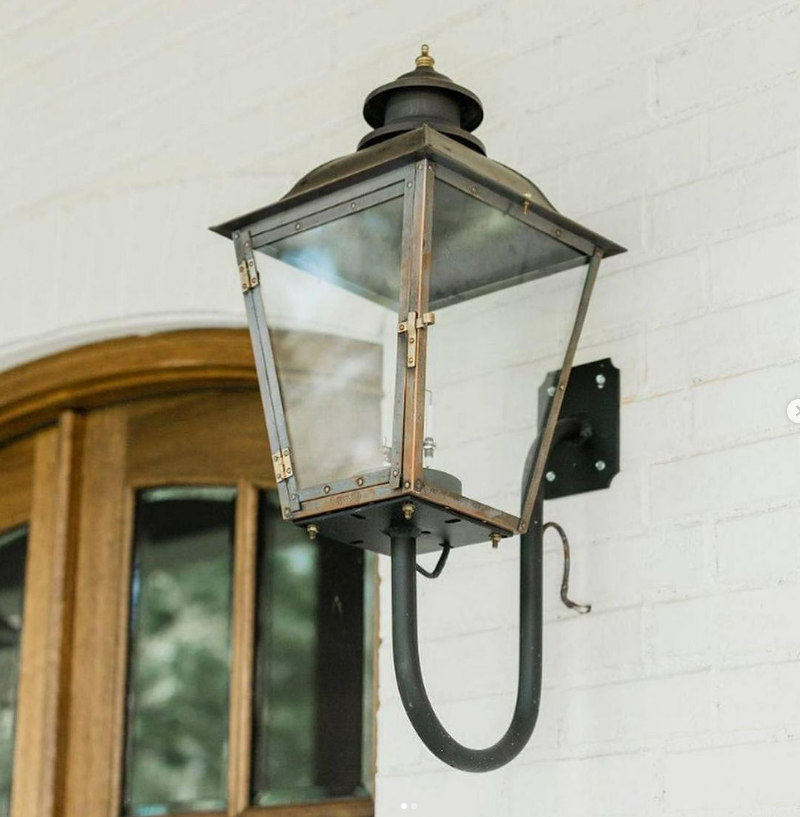 The CopperSmith State Street Gas Goose Neck Wall Mount Lifestyle 10