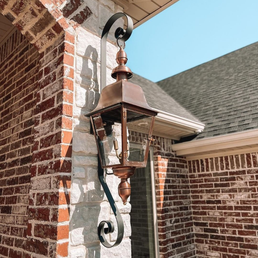 The CopperSmith Belmont Electric Top and Bottom Scroll Wall Mount Lifestyle 2