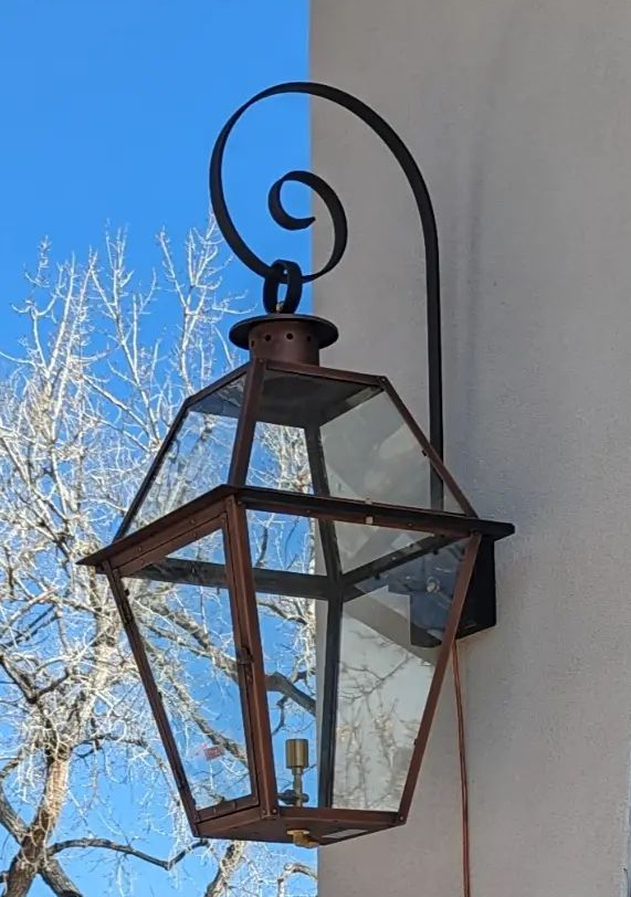 Primo Orleans Gas Wall Mount Wind Guard Top Scroll Lifestyle 65