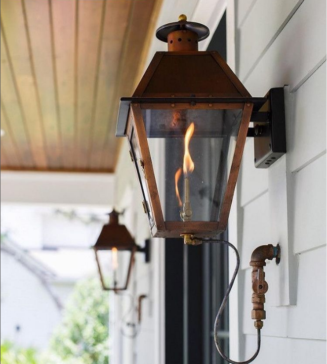 Primo Orleans Gas Gooseneck Wall Mount Lifestyle 45