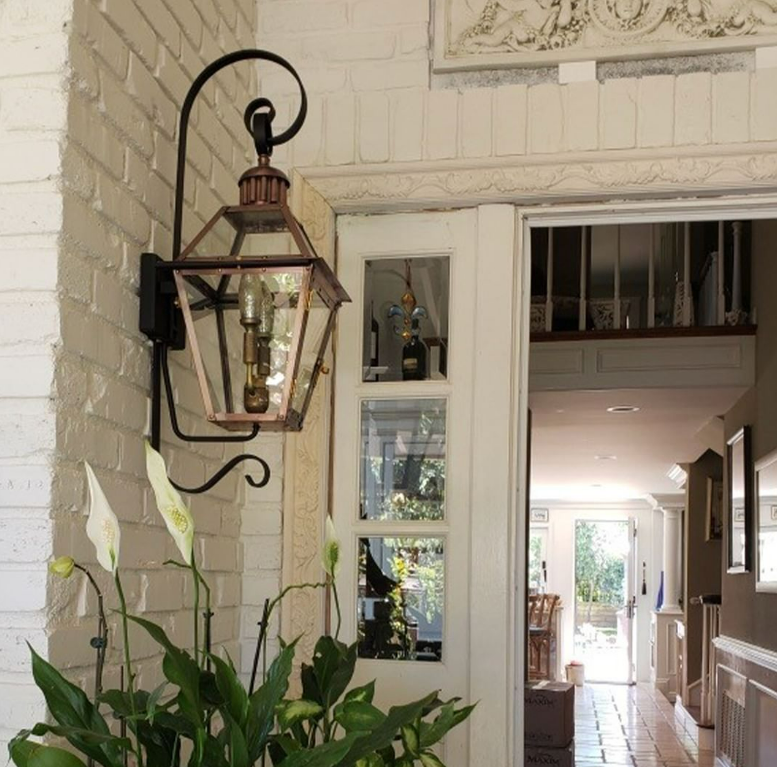 The CopperSmith Georgetown Electric Top Scroll Wall Mount Lifestyle 25