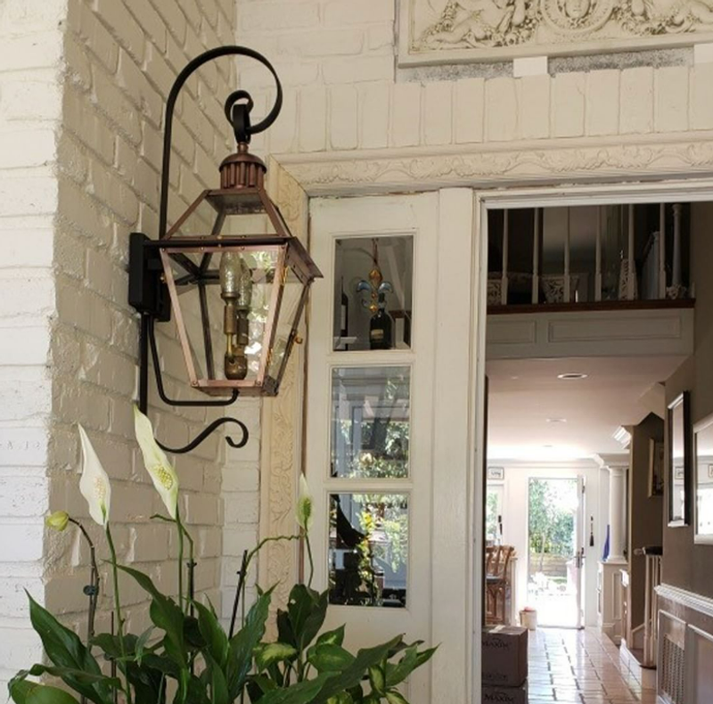 The CopperSmith Georgetown Electric Top Scroll Wall Mount Lifestyle 25