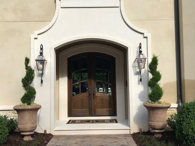 The CopperSmith Georgetown Gas Top and Bottom Scroll Wall Mount Lifestyle 63