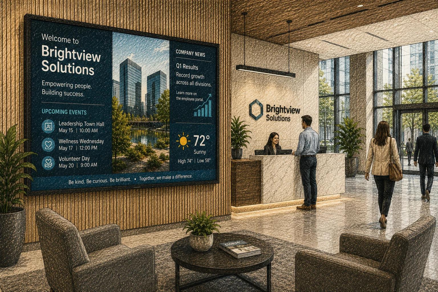 Digital signage in corporate settings