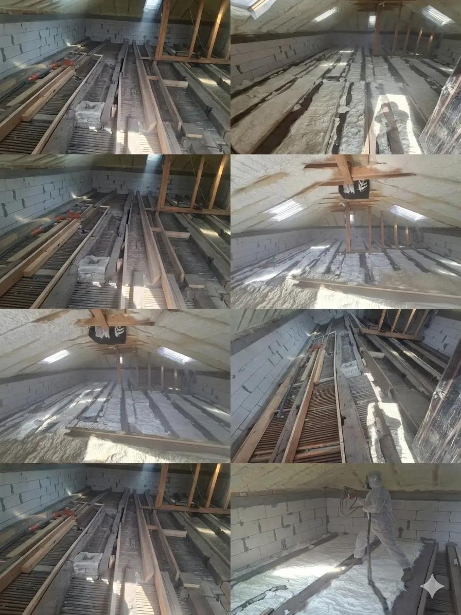 Lucrare izolație spumă poliuretanică celulă deschisă 15cm Drobeta Turnu Severin Mehedinti