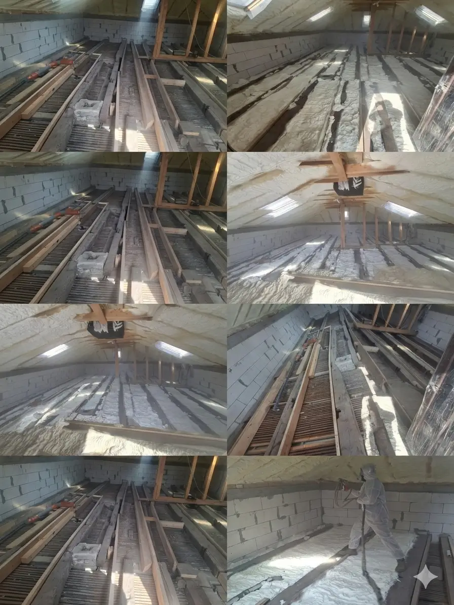 Lucrare izolație spumă poliuretanică celulă deschisă 15cm Drobeta Turnu Severin Mehedinti