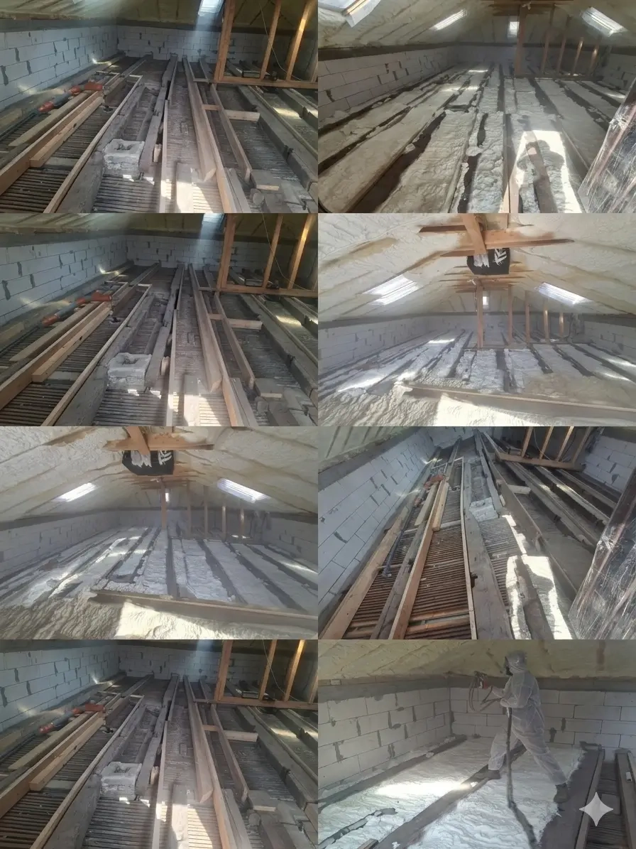 Lucrare izolație spumă poliuretanică celulă deschisă 15cm Drobeta Turnu Severin Mehedinti