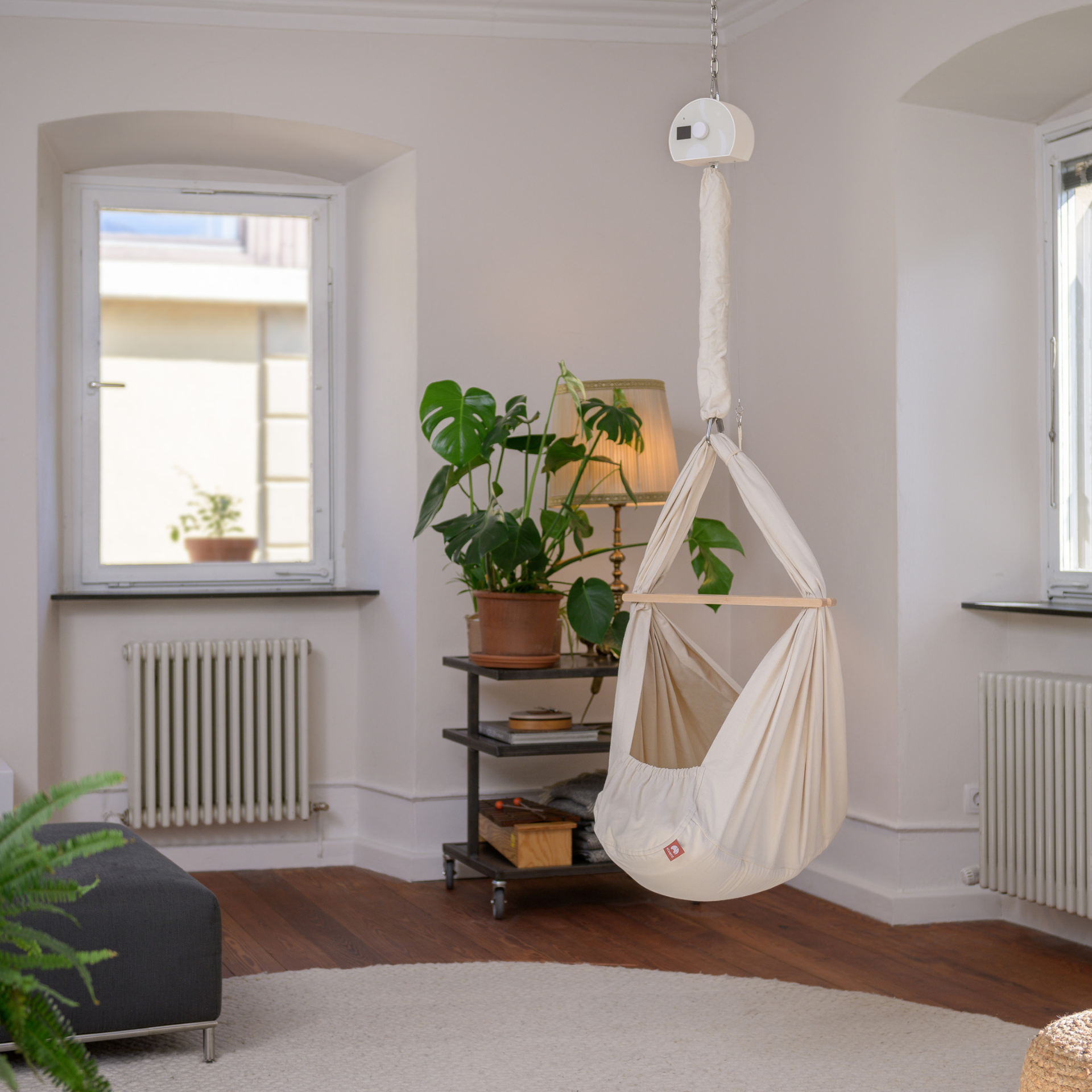 Federwiege aus BIO-Baumwolle inkl. Deckenbefestigung (Bild 2)