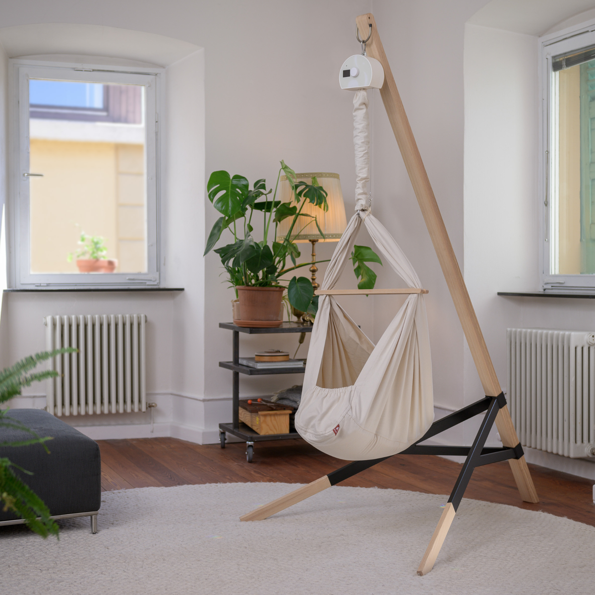 Federwiege aus BIO-Baumwolle inkl. Ständer Esche (Bild 2)