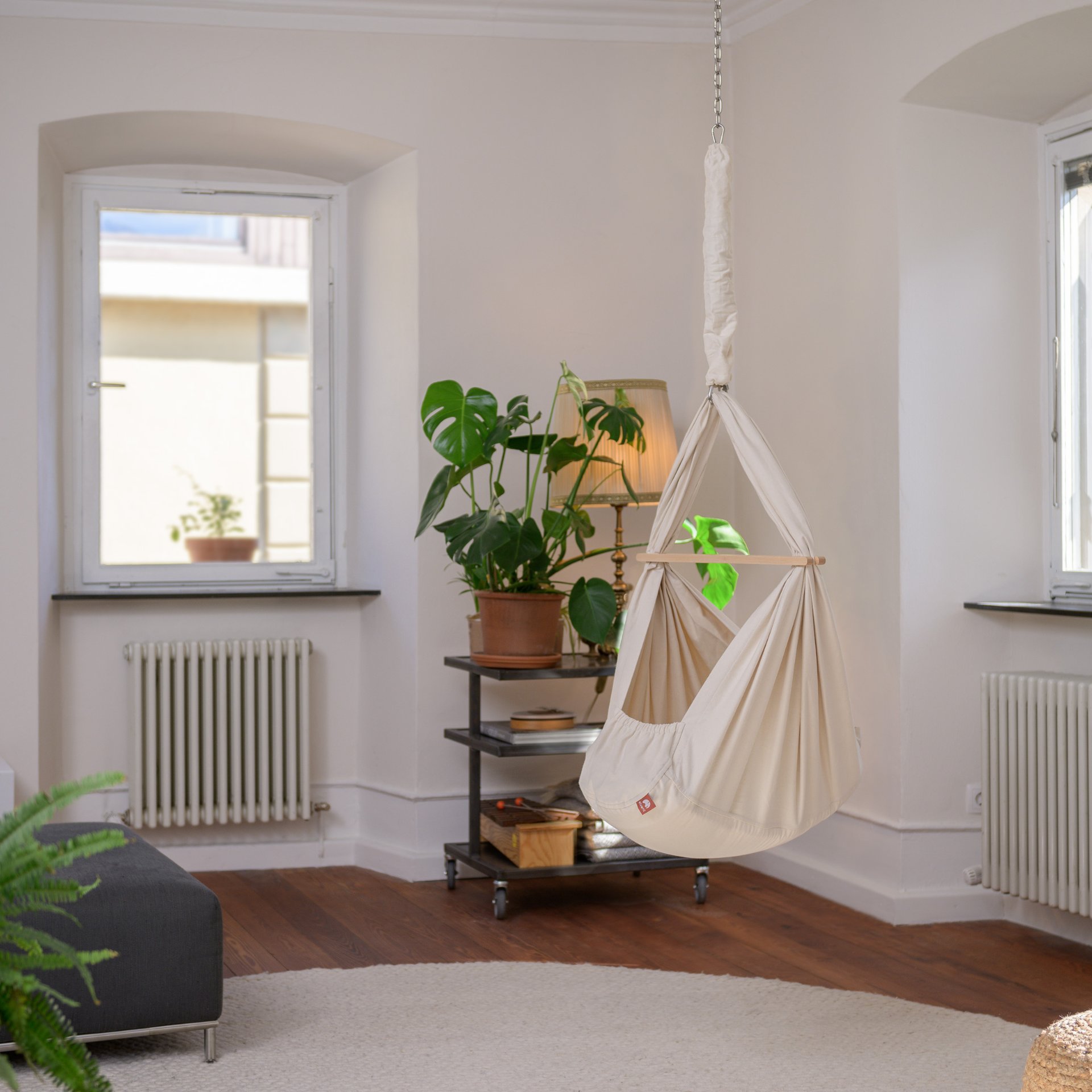 Federwiege aus BIO-Baumwolle inkl. Deckenbefestigung (Bild 2)