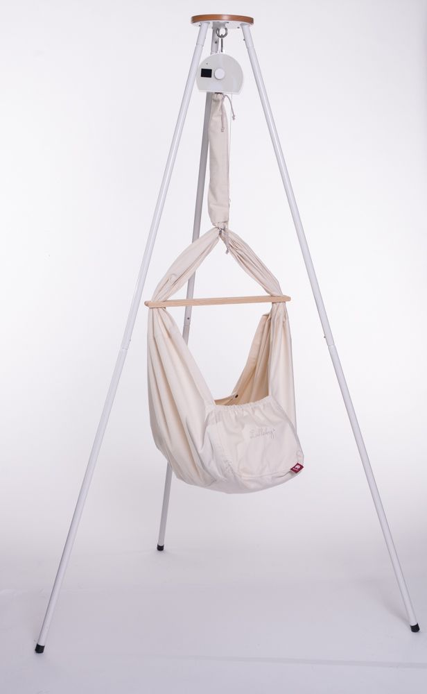 Abbildung: Federwiege aus BIO-Baumwolle inkl. Ständer Tripod