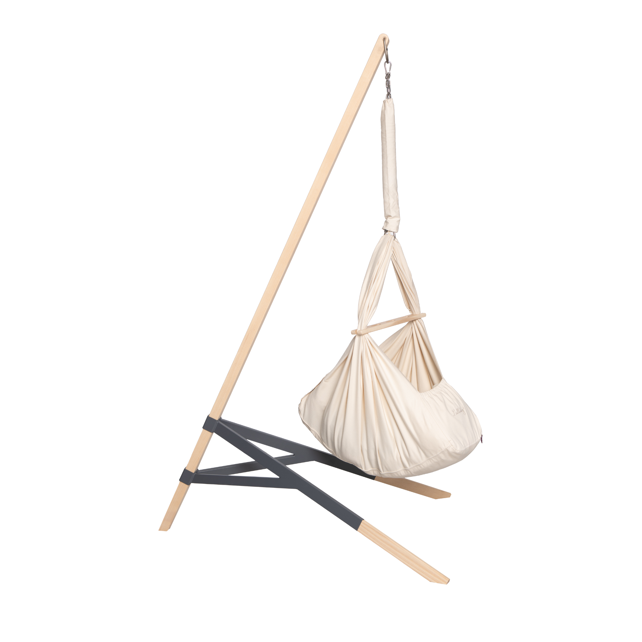 Federwiege aus BIO-Baumwolle inkl. Ständer Esche (Bild 3)