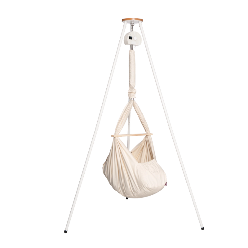 Federwiege aus BIO-Baumwolle inkl. Ständer Tripod