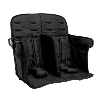 Ergonomische Sitzpolster FlexProfessional 4 schräg von vorn mit zwei Sitzplätzen und Netztasche an der Seite, freigestellt