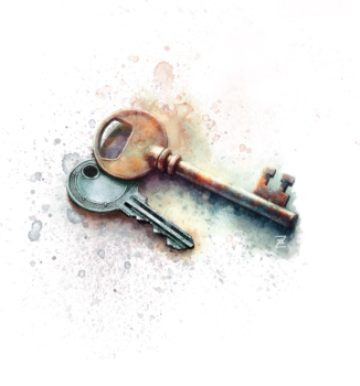 a set of two keys from the nakba and from 2023 by khalil khalidy