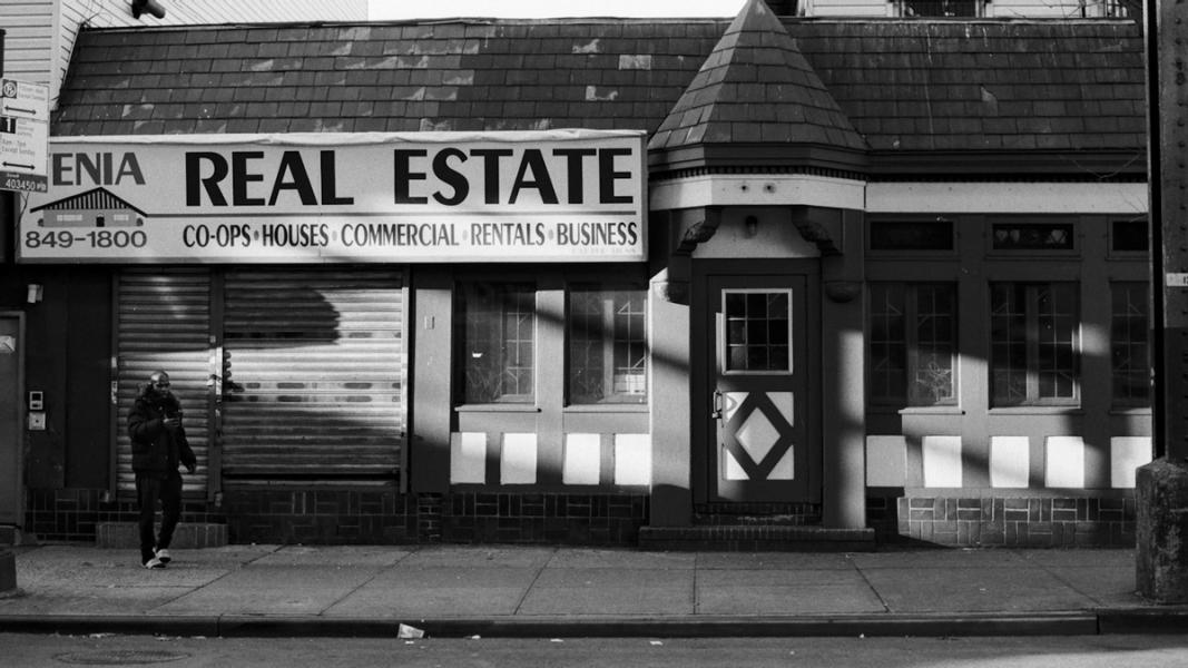 the front of a real estate business