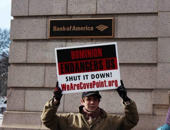 protest against fracking and their financial backers