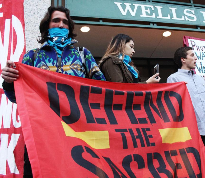 Defend the Sacred Wells Fargo Protest