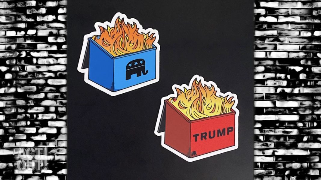 the democrat and republican dumpster fires